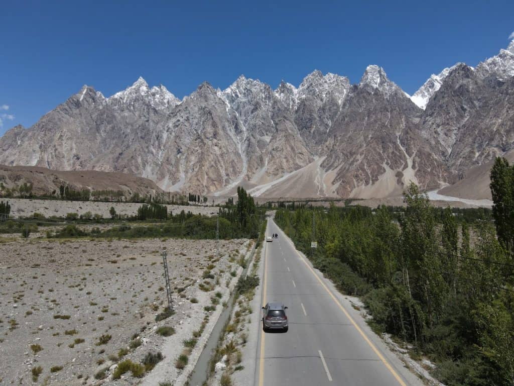 The Karakoram Highway Pakistan Drone Shot